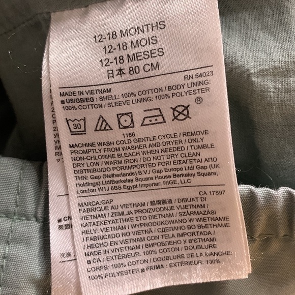 Baby Gap cargo hooded army green girls jacket 12 to 18 months casual play - Picture 5 of 8